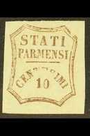 PARMA 1859 10c Brown Provisional Govt, Sass 14, Very Fine Mint Og. Lovely Stamp. For More Images, Please Visit Http://ww - Non Classés