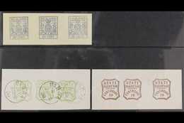 PARMA FOURNIER FORGERIES. 1857-59 Strips Of 3 Including 1857 40c Blue Strip Of 3, Provisional Government 5c Green  "used - Ohne Zuordnung