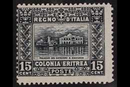 ERITREA 1910 15c Slate Government Palace, Perf 13½ (Sass 36, SG 36), Lightly Hinged Mint, Centred Left. For More Images, - Other & Unclassified