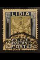 LIBYA 1921 10L Olive And Indigo, Perf 14 X 13¼ (Sass 32a, SG33B), Fine Used. For More Images, Please Visit Http://www.sa - Sonstige & Ohne Zuordnung