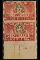 LIBYA EXPRESS 1921 50c Red And Brown, Vertical Pair, Variety "imperf Horizontally", Sass 4i, Fine Mint. For More Images, - Other & Unclassified