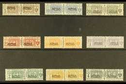 SOMALIA PARCEL POST 1917-19 Overprints Complete Set (Sassone 1/9, SG P23/31), Fine Mint Horizontal Pairs, The Key 20c &  - Autres & Non Classés