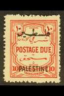OCCUPATION OF PALESTINE 1948 Postage Due 10m Scarlet Perf 14, Wmk Mult Script, SG PD19, Fine Nhm. For More Images, Pleas - Giordania