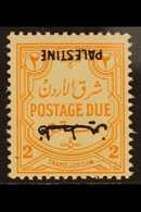 OCCUPATION OF PALESTINE POSTAGE DUE. 1948 2m Orange - Yellow, No Wmk, "INVERTED OVERPRINT" Variety, SG PD 23a, Fine Mint - Giordania