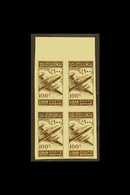 1953 100p Douglas DC-4 Airliner, SG 480, Variety, IMPERF Block Of 4, PRINTED ON GUMMED SIDE! Superb Never Hinged Mint. ( - Libanon