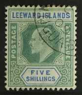 1902 5s Green And Blue, SG 28, Neat Corner Antigua Cds. For More Images, Please Visit Http://www.sandafayre.com/itemdeta - Leeward  Islands