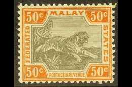 F.M.S. 1900-01 50c Grey And Orange Brown Tiger, SG 22a, Fine Mint. For More Images, Please Visit Http://www.sandafayre.c - Sonstige & Ohne Zuordnung