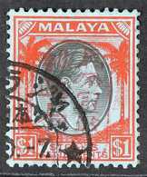 GENERAL ISSUES USED IN SUMATRA 1942 $1 Black & Red On Blue With Boxed Overprint, SG J158, Very Fine Used With A Japanese - Sonstige & Ohne Zuordnung