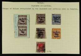 GENERAL ISSUES USED IN SUMATRA 1942-1945 Fine Used Group Of Stamps Postally Used In Sumatra, Includes 1942 40c Boxed Opt - Sonstige & Ohne Zuordnung