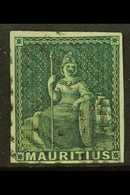 1858 (4d) Green Britannia, SG 27, Superb Used With Good Margins All Round And Light Barred Oval Cancel. Deep Colour. For - Mauritius (...-1967)