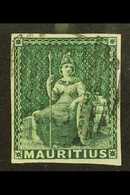 1858 (4d) Green, SG 27, Superb Used With Large Even Margins All Round Clear Proof Like Impression And Crisp, Light  Barr - Mauritius (...-1967)