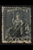 1862 6d Slate "Britannia", Intermediate Perf 14-16, SG 54, Good Used. For More Images, Please Visit Http://www.sandafayr - Mauritius (...-1967)