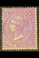 1863 5s Bright Mauve, Wmk CC, SG 72, Fine Mint, Part Og. Cat £325 For More Images, Please Visit Http://www.sandafayre.co - Mauritius (...-1967)