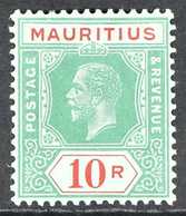 1913 - 22 10r Green And Red On Green With Blue Green Back, Wmk MCA, SG 204, Very Fine Mint. For More Images, Please Visi - Mauricio (...-1967)