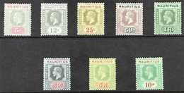 1913 - 22 Geo V, Wmk MCA, Set Complete, SG 196/204d, Very Fine Mint. (8 Stamps) For More Images, Please Visit Http://www - Maurice (...-1967)