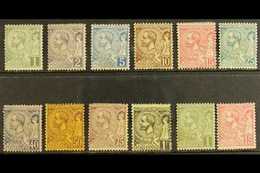 1891-94 Albert I Values To 1fr Plus Additional 1c & 15c Shades, Yv 11/20, Average Mint. Cat 1100+ Euros (£770 ). (12 Sta - Altri & Non Classificati