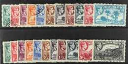 1938-48 Pictorial Sets Complete For Both Perfs, SG 101/112, Very Fine Cds Used (22 Stamps) For More Images, Please Visit - Montserrat