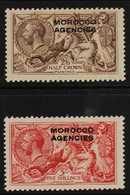 BRITISH CURRENCY 1914-31 Bradbury Wilkinson 2s6d Chocolate-brown And 5s Rose-red, SG 53/54, Very Fine Mint. (2 Stamps) F - Other & Unclassified