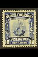 POSTAGE DUES 1939 10c Blue, Crest, SG D89, Very Fine Used. Rare Stamp. For More Images, Please Visit Http://www.sandafay - Noord Borneo (...-1963)