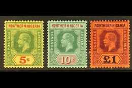 1912 5s, 10s & £1 Top Values, SG 50/52, Very Fine Mint (3 Stamps) For More Images, Please Visit Http://www.sandafayre.co - Nigeria (...-1960)