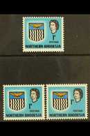 1963 1d Light Blue, SHIFTED VALUE VARIETY, Two Examples, One Shifted To Left, The Other More Significantly Affected, Val - Noord-Rhodesië (...-1963)