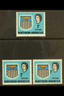 1963 1d Light Blue, SHIFTED VALUE VARIETY, Two Examples, One Shifted To Left, The Other More Significantly Affected, Val - Rodesia Del Norte (...-1963)