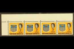 1963 3d Top Marginal, Horizontal Strip Of Four, Each Showing Missing Perf. Hole VARIETY Between Stamp And Margin, SG 78, - Rhodésie Du Nord (...-1963)