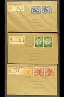 RELIEF POST OFFICES 1946 (27th May) Three Attractive Registered Covers From Madang To Sydney, Bearing Peace Set In Pairs - Papua Nuova Guinea