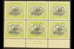 OFFICIAL 1930 ½d Myrtle And Apple Green, SG O46,  ASH IMPRINT BLOCK OF SIX, Never Hinged Mint. For More Images, Please V - Papoea-Nieuw-Guinea