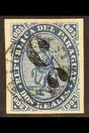 1878 "5"c On 2c Blue Imperf, Black Surcharge,  SG 9, Scott 5, Very Fine Used. For More Images, Please Visit Http://www.s - Paraguay