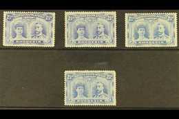 1910 2½d Ultramarine, 4 Different "Double Heads", SG 131 - 133, Fine To Very Fine Mint. (4 Stamps) For More Images, Plea - Altri & Non Classificati