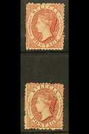 1863 1d Lake & 1d Brownish Lake, Both With Reversed Watermarks, SG 5ax, SG 5bx, Mint (2 Stamps) For More Images, Please  - St.Lucia (...-1978)