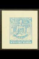 1935 PICTORIAL DEFINITIVE ESSAY Collins Essay For The ½d Value In Pale Blue On Thick White Paper, The "Samoan Girl And K - Samoa