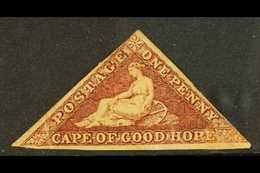 CAPE OF GOOD HOPE 1855-63 1d Brick Red/cream Toned Paper, SG 5, Unused, Margins Touching At 2 Places, Couple Of Light Co - Ohne Zuordnung