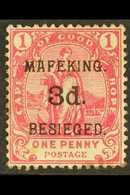 MAFEKING 1900 3d On 1d Carmine, SG 3, Mint, Couple Stained Perfs At Foot. Cat £325 For More Images, Please Visit Http:// - Non Classés