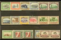 1931 Pictorial Definitives Set Complete With 3d And 10d Air Mails, SG 74/87, Fine Mint Horizontal Pairs. (14 Pairs) For  - África Del Sudoeste (1923-1990)