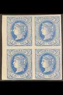1864 2r Blue On White Imperf, BLOCK OF FOUR, SG 80b, Minor Gum Fault On One Stamp, Otherwise Never Hinged Mint, Full, La - Sonstige & Ohne Zuordnung