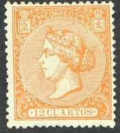 1866 12c Orange (Edifil 82, Scott 83, SG 94), Very Fine Mint, Expertized (A.Roig). For More Images, Please Visit Http:// - Autres & Non Classés