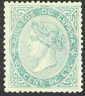 1867 10c Green (Edifil 91, Scott 92, SG 103), Very Fine Mint. With CEM Photo-certificate. For More Images, Please Visit  - Other & Unclassified