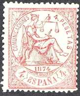 1874 4p Carmine (Edifil 151, Scott 209a, SG 225a) Never Hinged Mint With Usual Centering And Good Fresh Colour; Accompan - Other & Unclassified