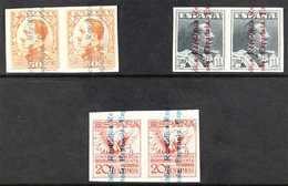1931 IMPERF PAIRS SELECTION Presented On A Stock Card That Includes 50c Orange, 1 Peseta Grey & 20c Rose "Express", Edif - Sonstige & Ohne Zuordnung