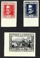 1935 Lope De Vega Set From 30c To 1 Peseta, Variety "IMPERFORATE", 691s/693s, Never Hinged Mint (3 Stamps)  For More Ima - Sonstige & Ohne Zuordnung