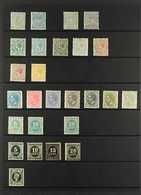 WAR TAX STAMPS 1874 To 1898 Issues Complete Mint Except For 1897 15c (Scott MR1/20 & MR22/27), The 1877 50c Without Gum. - Other & Unclassified