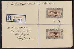 1935 7½pi On 4pi & 10pi On 4pi Used On Registered, Airmail Cover, 10pi With Serif Missing From Last  "S" In "PIASTRES,"  - Sudan (...-1951)