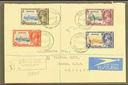 1935 Silver Jubilee Complete Set, SG 21/24, Fine Used On Registered Air Cover To London, Mbabane Cds's.  For More Images - Swasiland (...-1967)