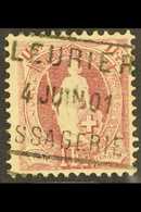 1882-1903 1f Claret Standing Helvetia Perf 11½x12 (SG 160, Michel 63 Y Db, Zumstein 71E), Fine Used With Fully Dated Box - Altri & Non Classificati