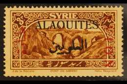 ALAOUITES 1925 3p Brown Airmail Ovptd In RED, Variety "surcharge Reversed" (Avion At Right), Yv PA6 Var, Vf Never Hinged - Syrie