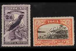 1942 2s 6d And 5s, SG 81/82, Perforated "Specimen", Very Fine Mint. (2 Stamps) For More Images, Please Visit Http://www. - Tonga (...-1970)