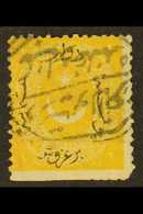 1868-70 1pi Yellow Perf 13¼ PRINTED BOTH SIDES, NO OVERPRINT AT BACK Variety (SG 37c, Isfila 48 BE059, Michel 15 A Var), - Other & Unclassified