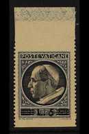 1945-46 5L On 2L50 Black & Blue, "Pius XII" HORIZONTALLY IMPERFORATE (at Top & Bottom), Top Margin Example, Sassone 107o - Other & Unclassified